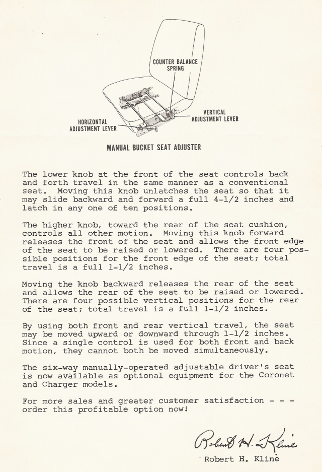 Click here to return to the main 6-way seat page.